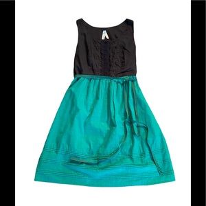 Anthropology Maeve feminine , delicate,green and black 100%  dres…